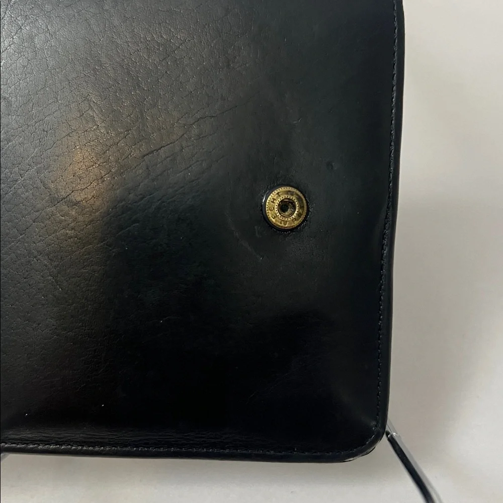 Vintage Coach Black Leather Wallet kisslock - Picture 16 of 17